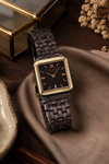 Obaku Graf Walnut Quartz Brown Dial Rectangular Two-Tone Ladies Watch (V309LXXNSN)