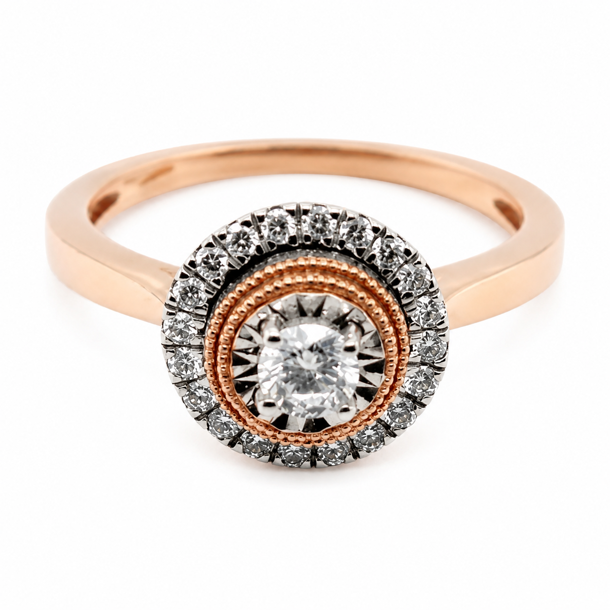 9ct Rose Gold Solitaire Diamond Engagement Ring 1102078