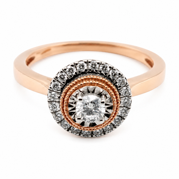 9ct Rose Gold Solitaire Diamond Engagement Ring 1102078