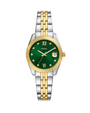 Fossil Scarlette 33mm Green Dial Two-Tone Steel Bracelet Watch (ES5388)