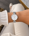 Obaku Diamant Petite Quartz White Dial Diamond Steel Mesh Watch 24mm (V256SXCIMC)