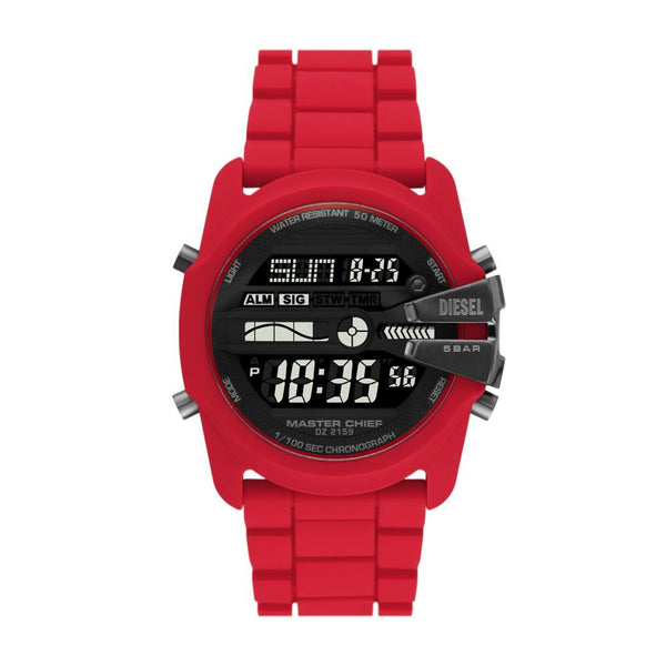 Diesel Master Chief Digital Quartz Red Silicone Watch (DZ2159)