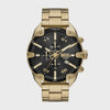 Diesel Spiked DZ4678 gold-tone chronograph watch with black dial and stainless steel bracelet