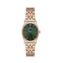 Daniel Klein DK.1.13606-6 women's quartz watch with green dial and rose gold PVD stainless steel bracelet, oval case design
