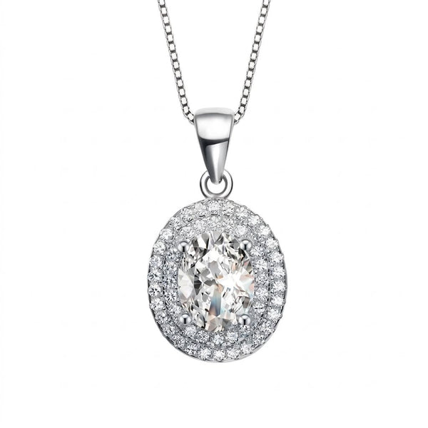 Silver Moissanite Necklace - MP8
