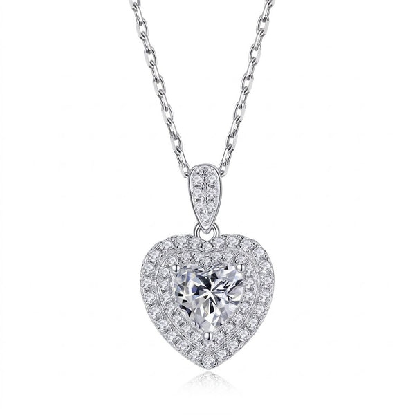 Silver Moissanite Necklace - MP11