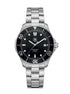Pre-owned TAG Heuer Aquaracer WAB2010 automatic dive watch with black dial and stainless steel bracelet