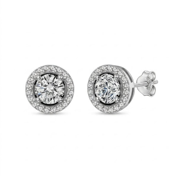 Silver Moissanite Earrings - ME13