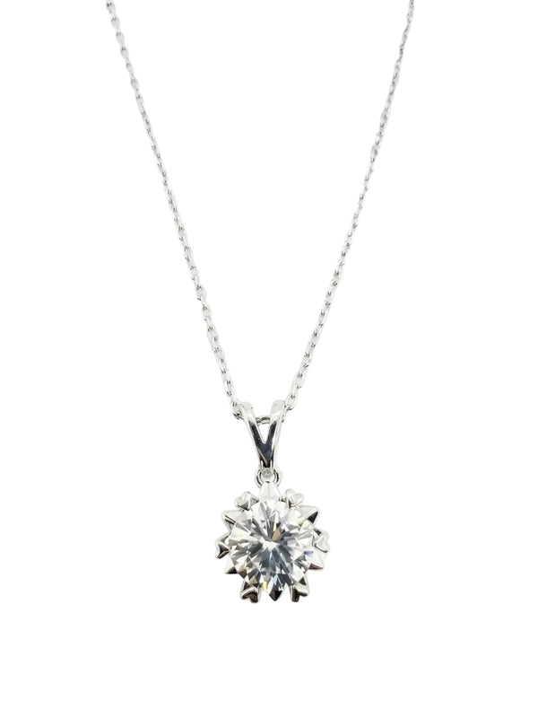 Silver Moissanite Necklace-MP9