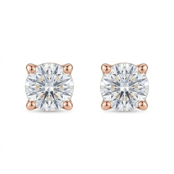 18ct Rose Gold 0.10ct Diamond Earrings - 2100361