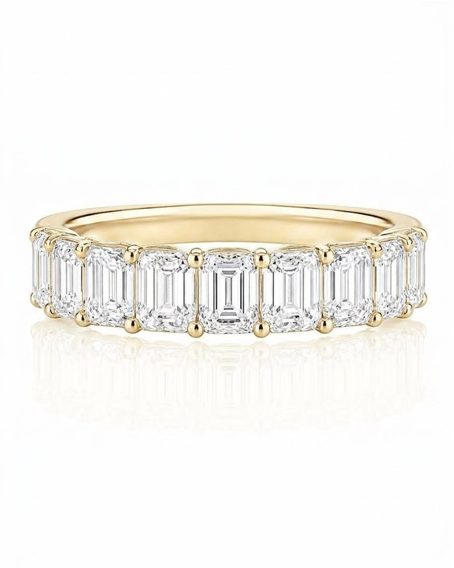 9ct Yellow Gold 2.03ct Emerald Cut Lab Grown Diamond Eternity Band (LR21)