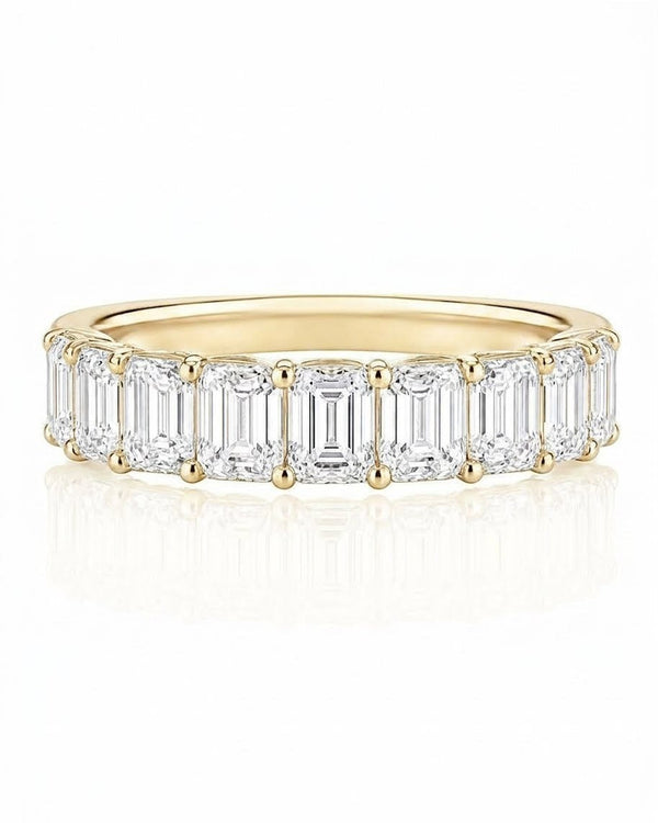 9ct Yellow Gold 2.03ct Emerald Cut Lab Grown Diamond Eternity Band (LR21)
