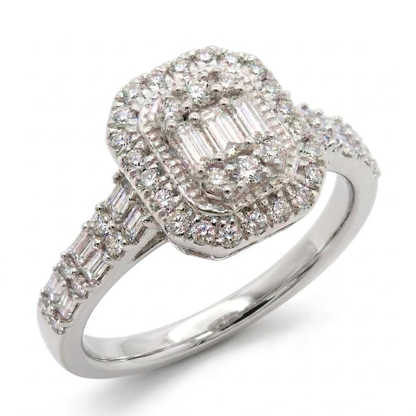 9ct White Gold Pave Diamond Engagement Ring 1102085