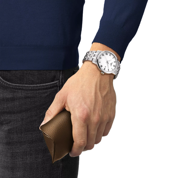 Tissot Classic Dream Quartz 42mm White Roman Dial Stainless Steel Watch (T129.410.11.013.00) - Cassim & Co South Africa