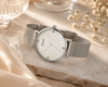 Obaku Mosaik Quartz White Mother of Pearl Dial Stainless Steel Mesh Watch (V268LXCWMC)