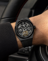 Ingersoll Broadway Dual Time Automatic Skeleton Black PVD Ceramic Watch (I12908)