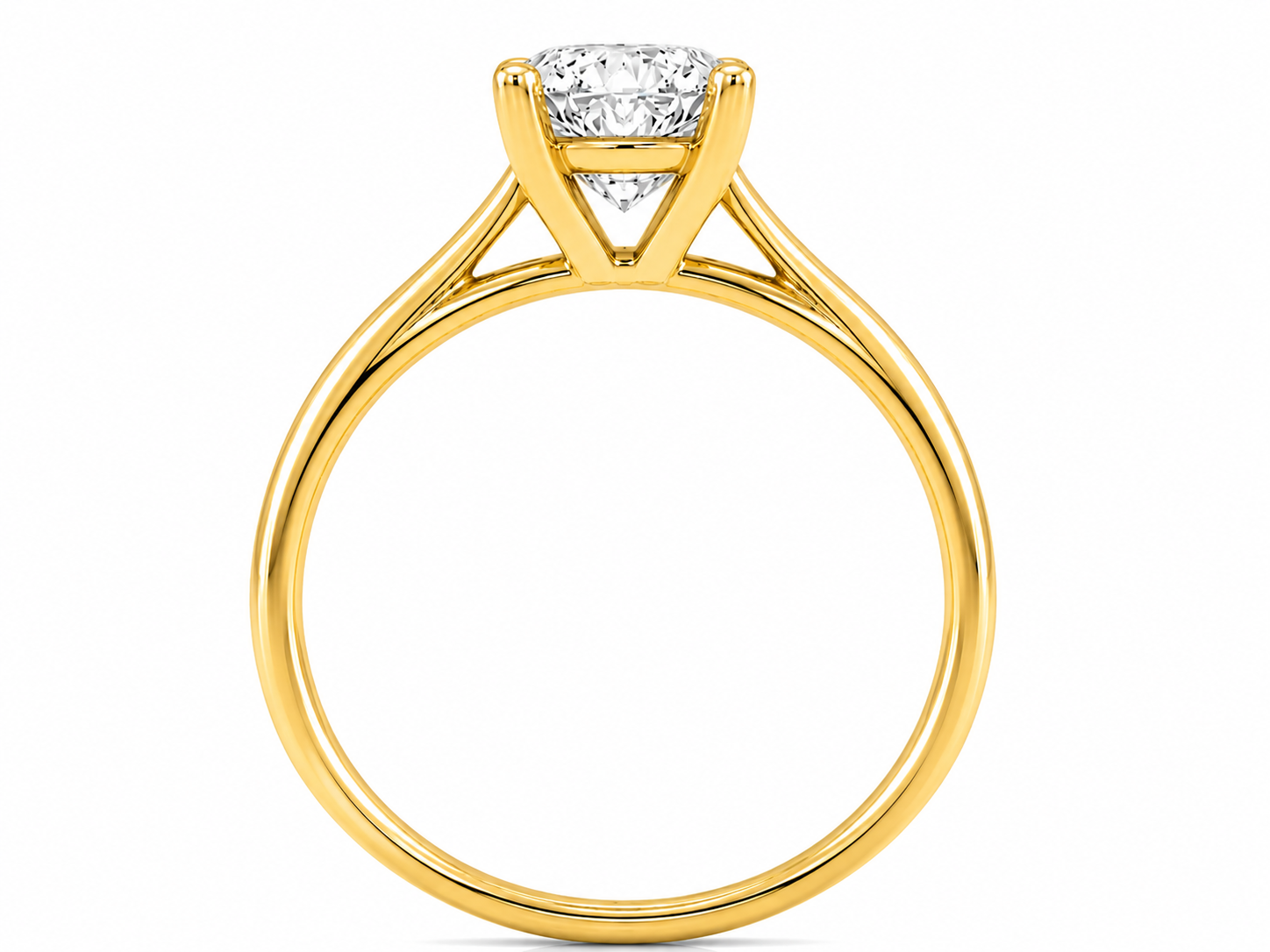 9ct Yellow Gold 1.00ct Round Lab Grown Diamond Solitaire Engagement Ring (LR8) - Cassim & Co South Africa
