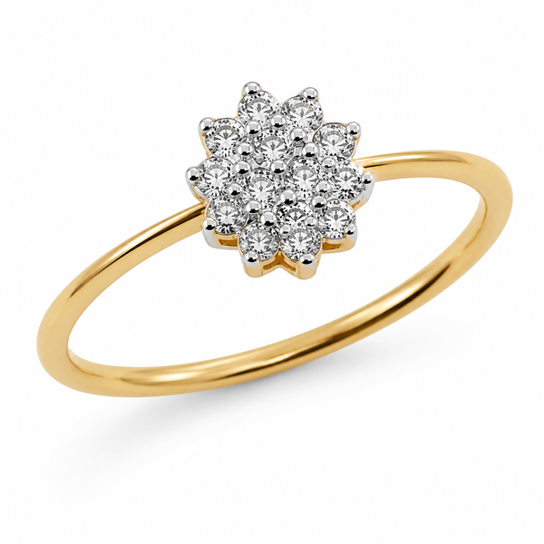 9ct Rose Gold Flower Cluster Diamond Engagement Ring 1102306