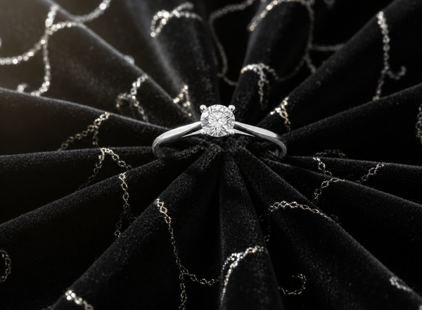 9ct White Gold 0.50ct Round Lab Grown Diamond Solitaire Engagement Ring (LR34)