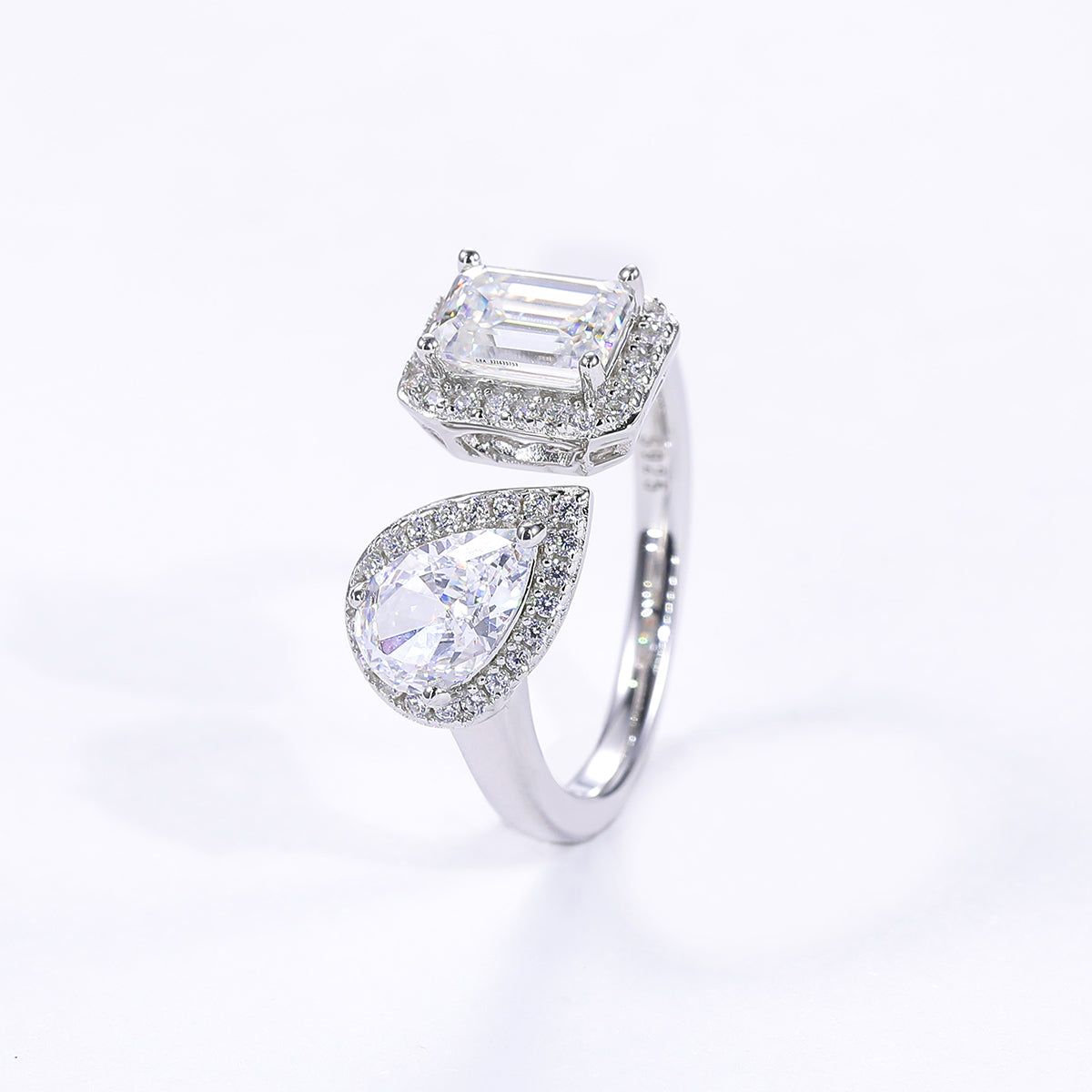 Baguette & Pear Moissanite Ring – M57A - Cassim & Co South Africa