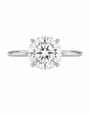 9ct white gold solitaire ring with 2.00ct round lab-grown diamond in four claws