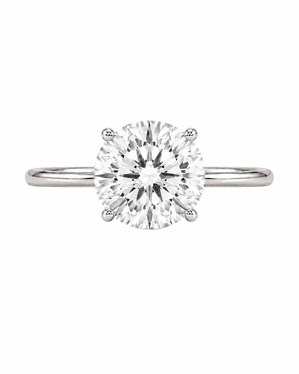 9ct White Gold 2.00ct Round Lab Grown Diamond Solitaire Engagement Ring (LR41)