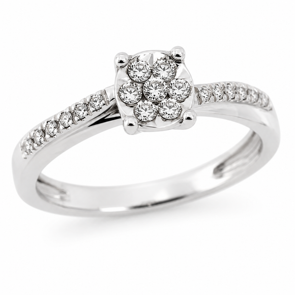 9ct White Gold 4 Claw Diamond Engagement Ring 1102288