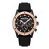 Police Knotty black skeleton-style chronograph dial with rose gold-tone indices