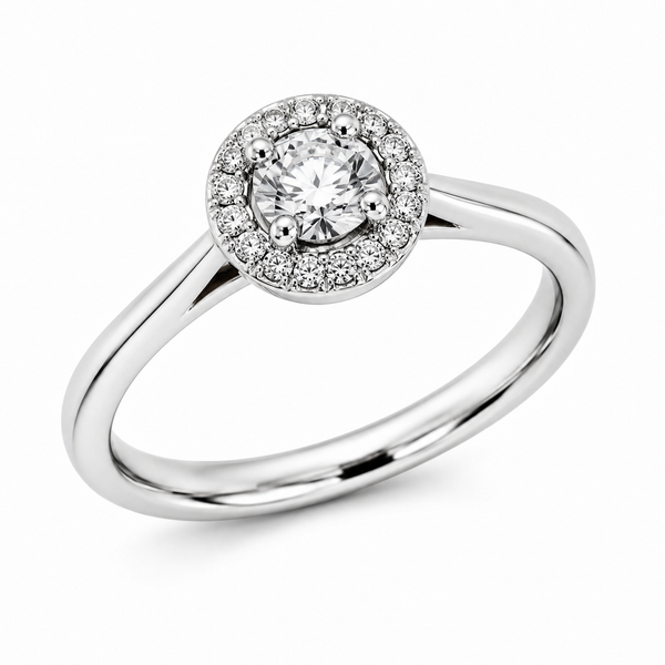 18k White Gold Solitaire Diamond Engagement Ring 1102021