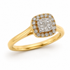 9ct Yellow Gold Cluster Diamond Engagement Ring 1102112 - Cassim & Co South Africa