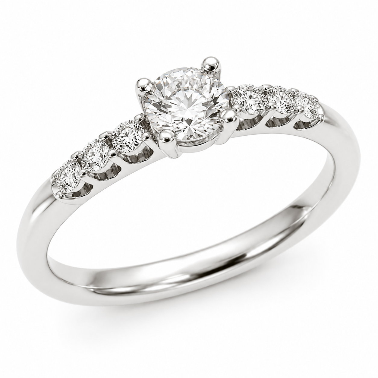 9ct White Gold Double Claw Diamond Ring 1102153
