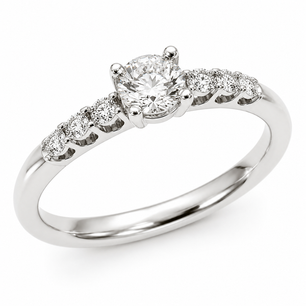 9ct White Gold Double Claw Diamond Ring 1102153