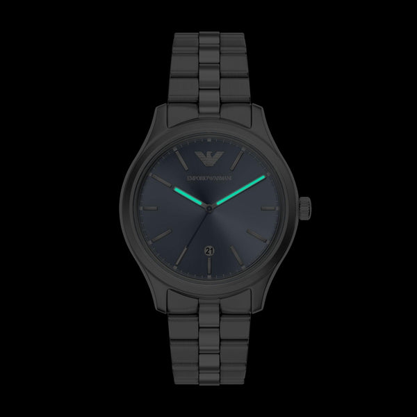 Emporio Armani Dario Quartz Blue Dial Stainless Steel Watch (AR11748)