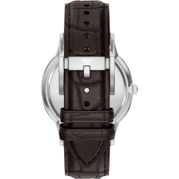 Emporio Armani Archetipo Quartz Gold Dial Brown Leather Watch (AR11783)