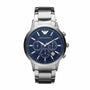 Emporio Armani Renato AR2448 chronograph watch with blue sunray dial and stainless steel bracelet