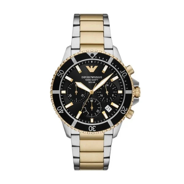 Emporio Armani Men's Solar-Powered Chronograph, Stainless Steel Watch - AR11680