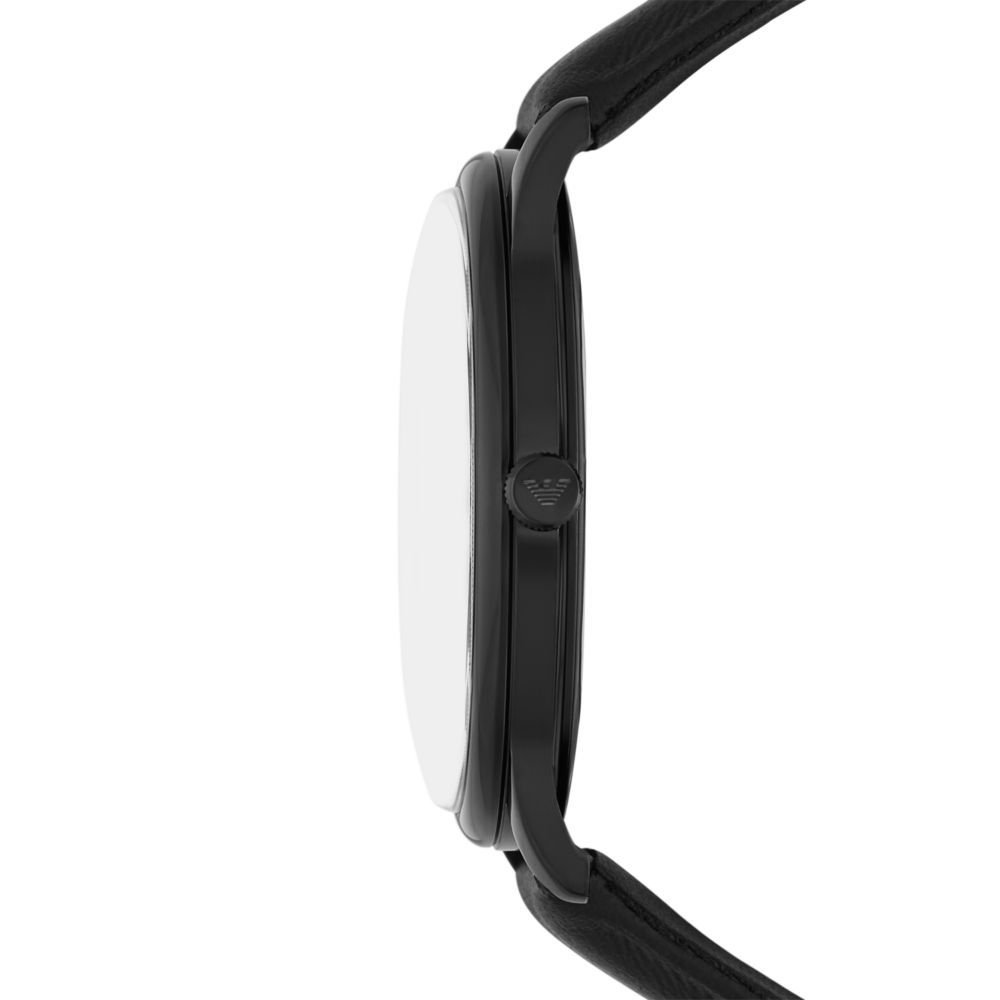Emporio Armani Pro-Planet Quartz Black Dial Leather Watch (AR11573)