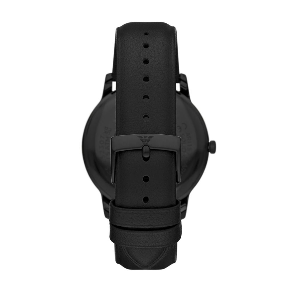 Emporio Armani Pro-Planet Quartz Black Dial Leather Watch (AR11573)