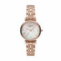 Emporio Armani Gianni T-Bar AR11385 ladies quartz watch with white mother-of-pearl mosaic dial and rose gold-tone stainless steel bracelet