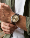 Emporio Armani Archetipo Quartz Gold Dial Brown Leather Watch (AR11783)