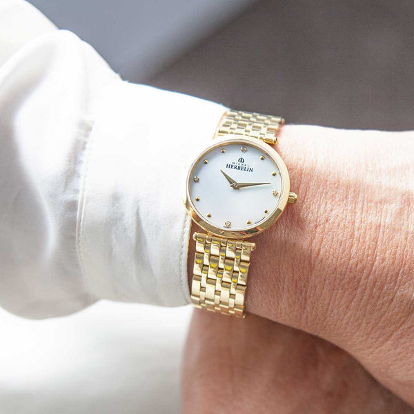 Michel Herbelin Epsilon 17116/BP89 — 28mm Diamond Mother-of-Pearl