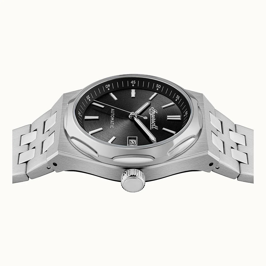 Ingersoll The Rider Automatic Black Dial Stainless Steel Watch (I16801) - Cassim & Co South Africa