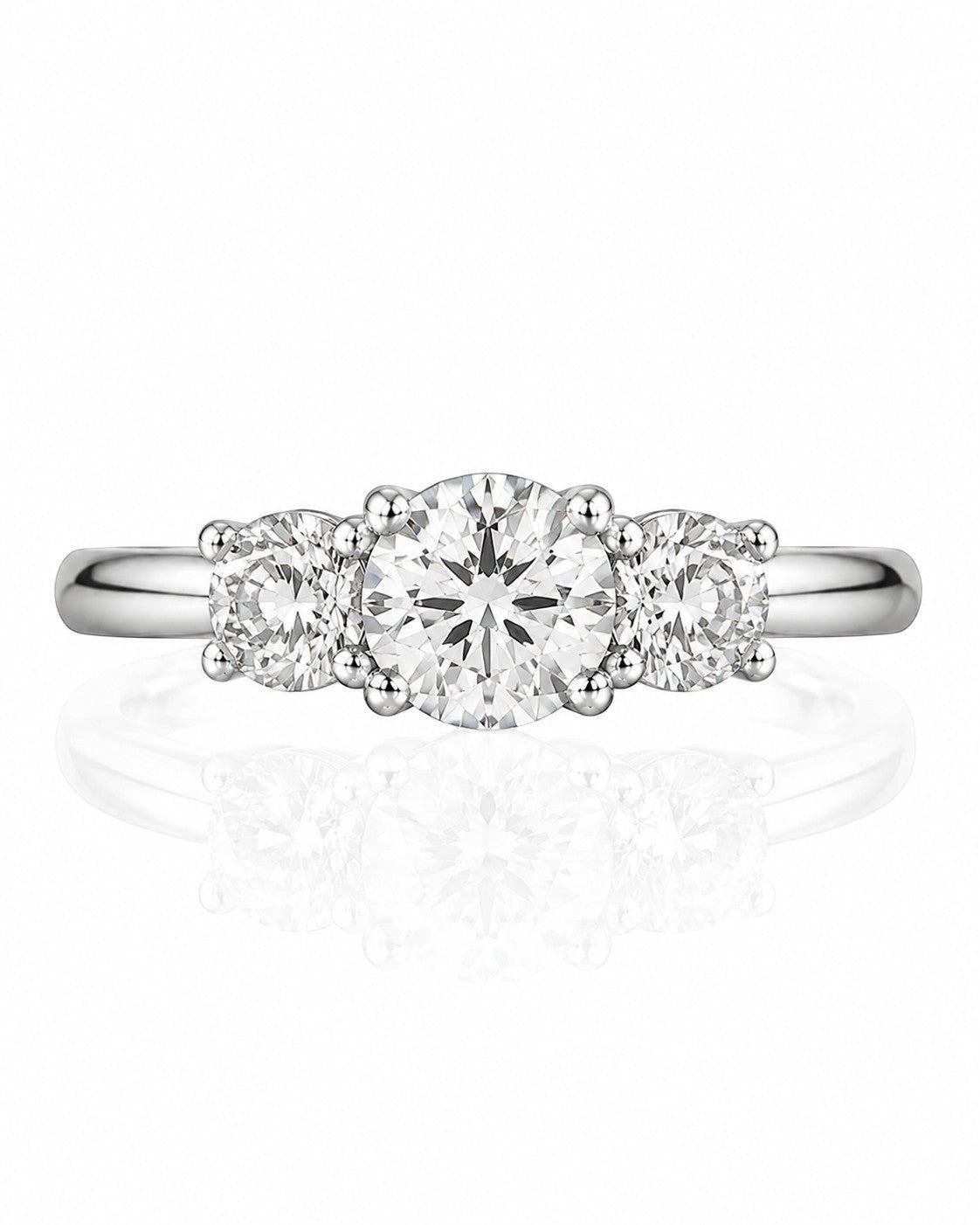 9ct White Gold 1.8ct Lab Grown Diamond Three Stone Ring (LR26)