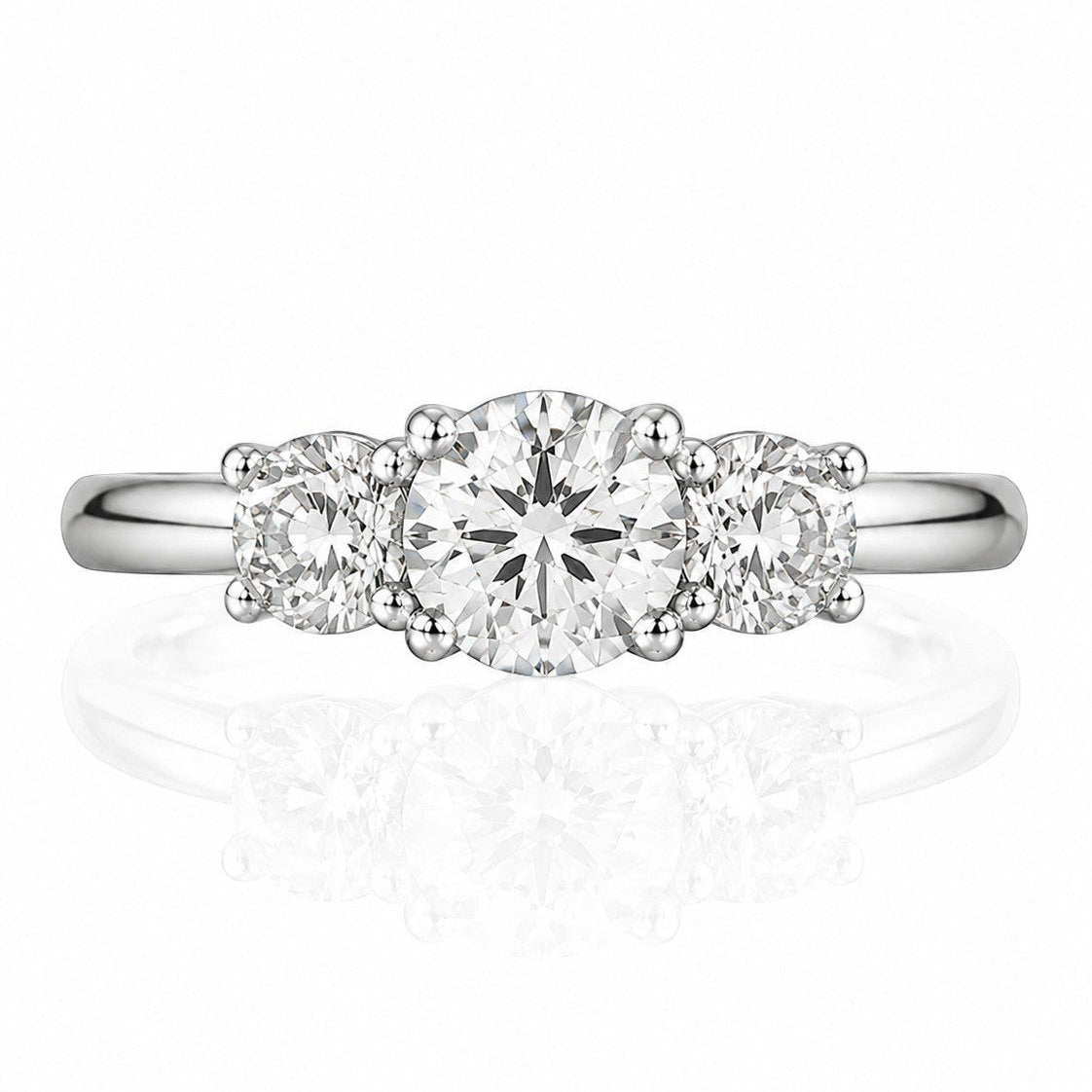 9ct White Gold 1.8ct Lab Grown Diamond Three Stone Ring (LR26)