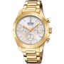 Festina Boyfriend Chronograph F20400/1 gold-tone stainless steel ladies watch with white dial and integrated bracelet
