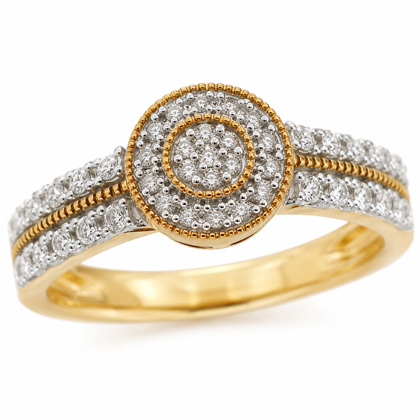 9ct Yellow Gold Round Cut Diamond Ring 1102268