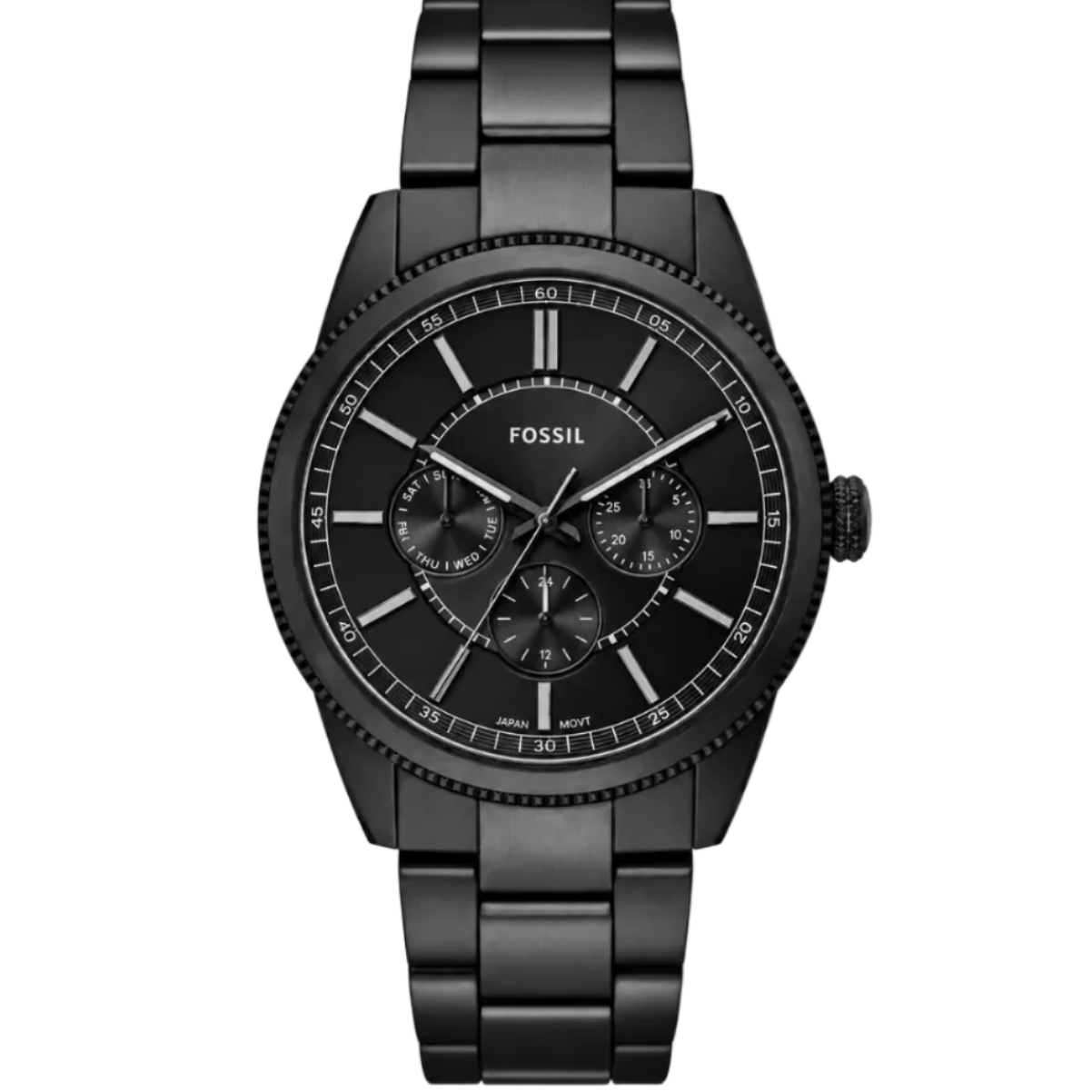 Fossil Pearson 42mm Black Dial Black IP Steel Bracelet Watch (FS6135)