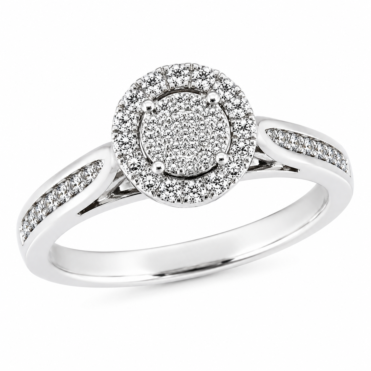 9ct White Gold Brilliant Cut Diamond Ring 1101962