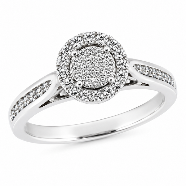 9ct White Gold Brilliant Cut Diamond Ring 1101962