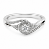 9ct White Gold Cluster Halo Diamond Engagement Ring 1102147